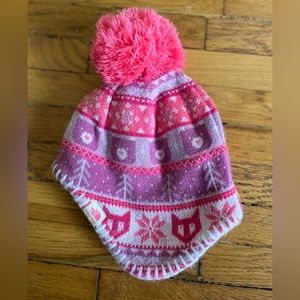 Baby girl North Face Sherpa lined hat